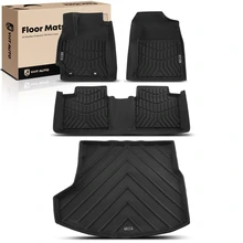 4 Pcs Front & Rear Black Floor Mats Liners