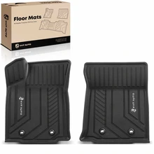 2 Pcs Front Black Floor Mats Liners