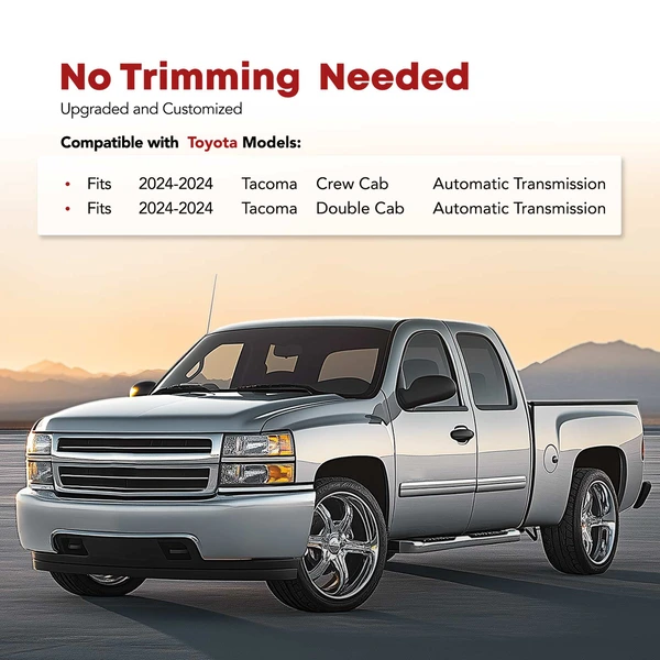 3 Pcs Front & Rear Black Floor Mats Liners for Toyota Tacoma 2024 Crew Cab Double Cab