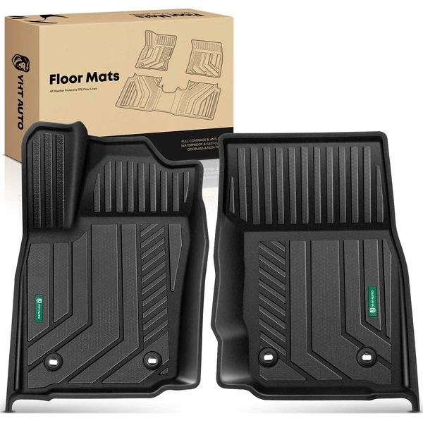 2 Pcs Front Black Floor Mats Liners for Toyota Tacoma 2024 Double Cab