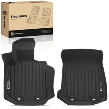 2 Pcs Front Black Floor Mats Liners