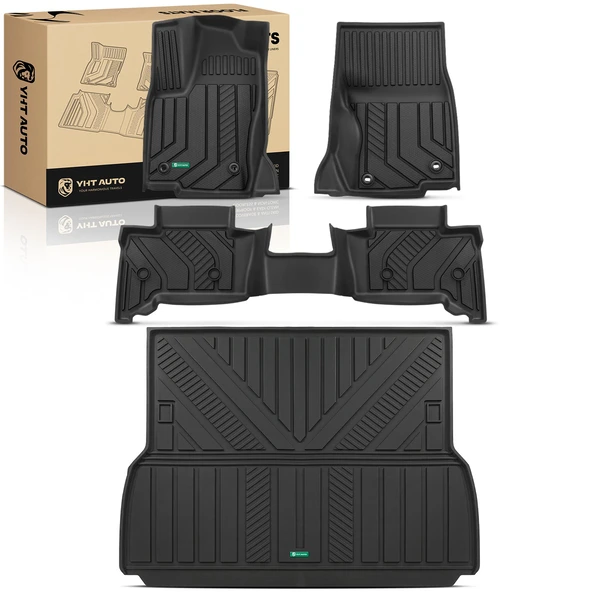 4 Pcs Front & Rear Black Floor Mats Injection for Toyota Land Cruiser Lexus GX550