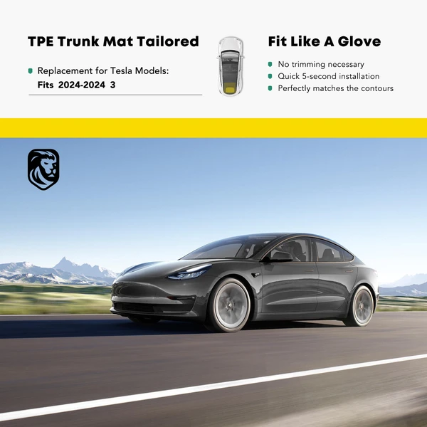 Rear Trunk Black Floor Mat Liner for 2024 Tesla 3