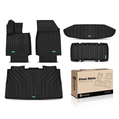 5 Pcs Front & Rear Black Floor Mats Liners