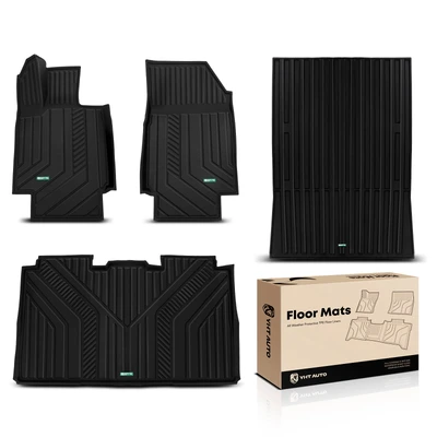 4 Pcs Front & Rear Black Floor Mats Liners