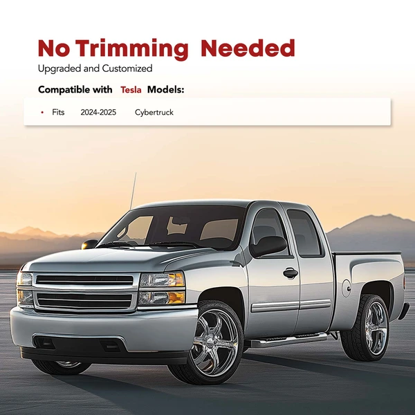 4 Pcs Front & Rear Black Floor Mats Liners for 2024 Tesla Cybertruck