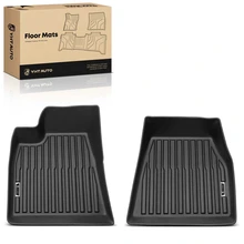 2 Pcs Front Black Floor Mats Liners