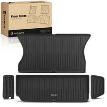 4 Pcs Rear Trunk Black Floor Mats Cargo Liner for 2022-2024 Tesla X