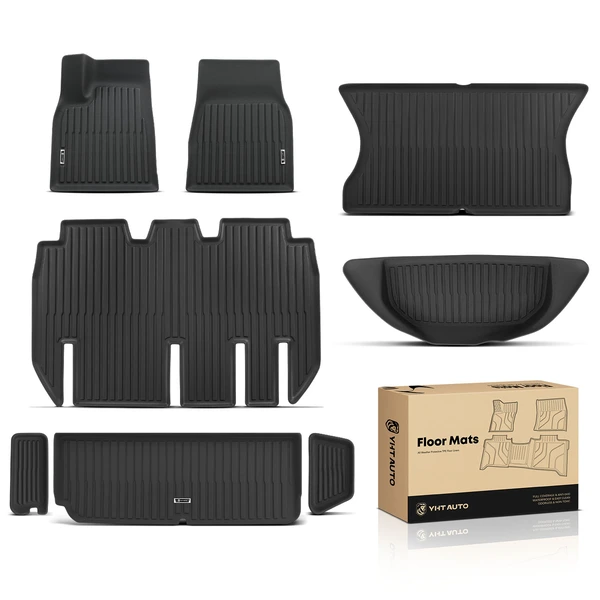 8 Pcs Front & Rear Trunk Floor Mats Liners for 2022-2024 Tesla X