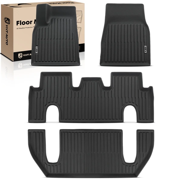 4 Pcs Front & Rear Black Floor Mat for Tesla Model X 2022-2024 Sport Utility