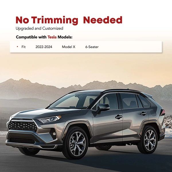 4 Pcs Front & Rear Black Floor Mat for Tesla Model X 2022-2024 Sport Utility