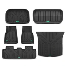 6 Pcs Front & Rear Rows Black Floor Mat for 2025 Tesla Y