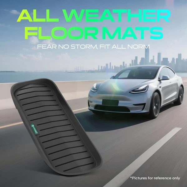 Front Storage Black TPE Floor Mat for Tesla Model Y 2025 Sport Utility 4-Door