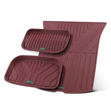 3 Pcs Front & Rear Red Lower Storage Trunk Mats Injection for 2025 Tesla Y