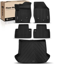 5 Pcs Front & Rear Black Floor Mats Liners