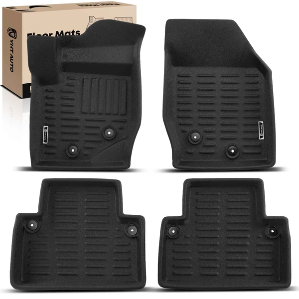 4 Pcs Front & Rear Black Floor Mats Liners for 2003-2014 Volvo XC90