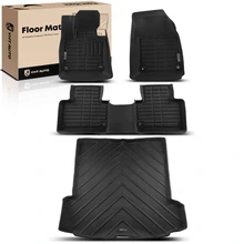 4 Pcs Front & Rear Black Floor Mats Liners