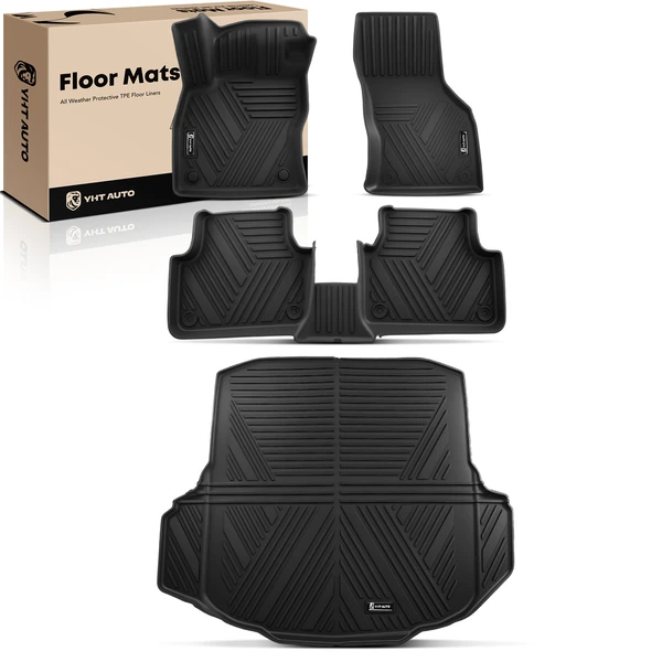 4 Pcs Front & Rear Black Floor Mats Trunk Cargo Liner for Volkswagen Jetta 2019-2024