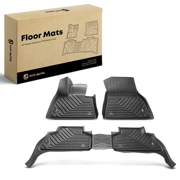 3 Pcs Front & Rear Black TPE textured Floor Mats Liners for 2019-2023 BMW X5