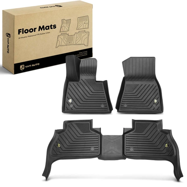 3 Pcs Front & Rear Black TPE textured Floor Mats Liners for 2019-2023 BMW X5