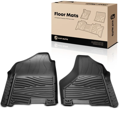 2 Pcs Front Black TPE textured Floor Mats Liners