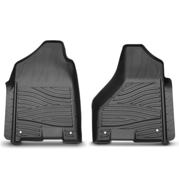 2 Pcs Front Black TPE textured Floor Mats Liners for Ram 1500 2011-2018 2500 3500 Dodge Ram 1500