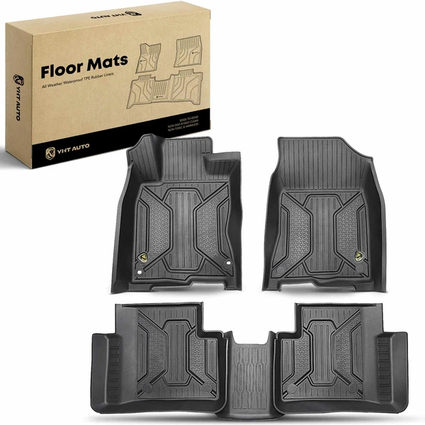 3 Pcs Front & Rear Black TPE textured Floor Mats Liners for 2016-2022 Honda Civic