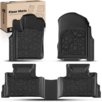 3pcs Front & Rear Black Floor Mats Liners for 2022 Jeep Grand Cherokee WK