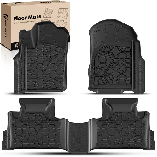 3pcs Front & Rear Black Floor Mats Liners for Jeep Grand Cherokee 2011-2021 Dodge