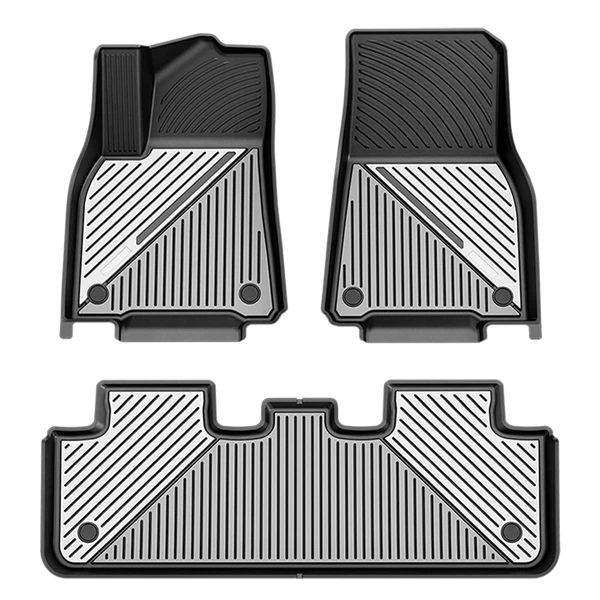 3 Pcs Front & Rear Nimbus Cloud & Cool Gray Floor Mat Liner for 2020-2025 Tesla Y