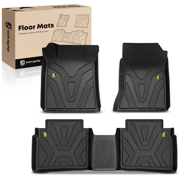3 Pcs Front & Rear Black TPE textured Floor Mats Liners for 2019-2023 Nissan Altima