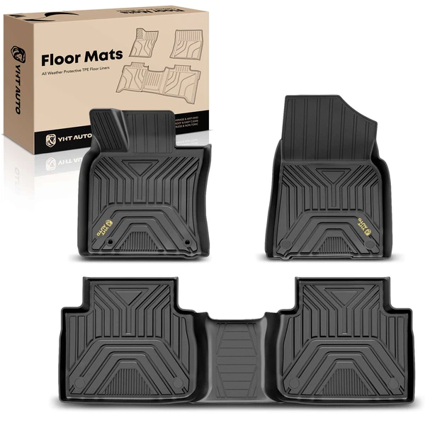 3 Pcs Front & Rear Black TPE textured Floor Mats Liners for 2018-2021 Toyota Camry