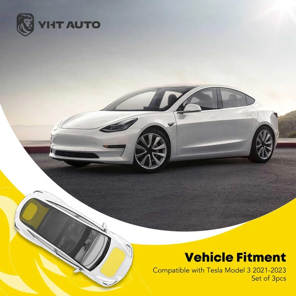 6 Pcs Front & Rear Black TPE textured Floor Mats + Storage Mats for Tesla Model 3 2021-2023