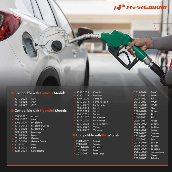 Fuel Filler Tank Cap with Tether for Hyundai Elantra Sonata Kia Soul Optima Forte