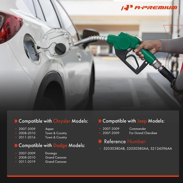 Fuel Tank Cap with Tether for Jeep Grand Cherokee Dodge Grand Caravan Durango Flex