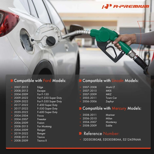 Fuel Tank Cap with Tether for Ford F-150 Escape Fusion Focus Lincoln MKZ Mercury