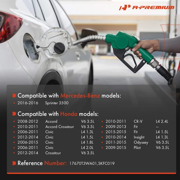 Fuel Tank Cap with Tether for Honda CR-V Civic Accord Pilot Odyssey Fit Crosstour