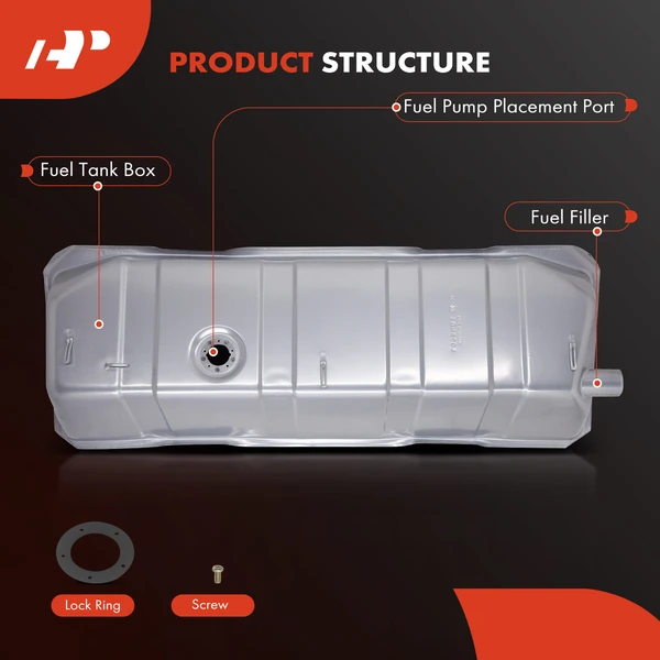 16 Gallons Fuel Tank with Vent for Chevrolet Corvette 1956-1962 V8 4.3L 4.6L 5.3L