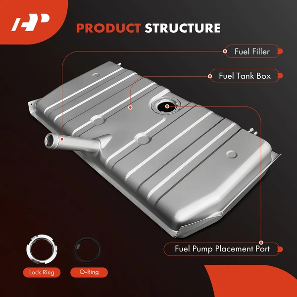 18 Gallons Fuel Tank with Lock Ring for Chevy Camaro Pontiac Firebird 1971-1973