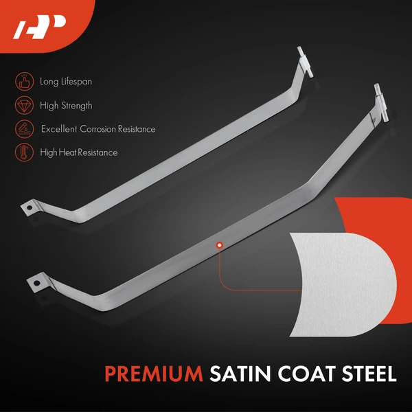 2 Pcs Steel Gray Fuel Tank Straps for Hyundai Elantra 96-00 Tiburon 97-01