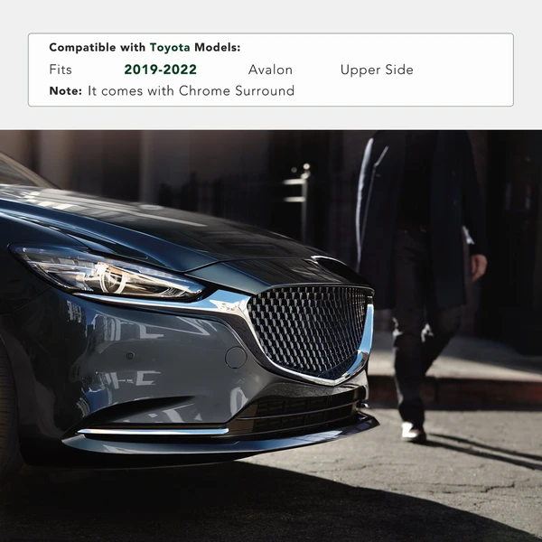 Radiator Upper Gray Grille Molding Trim for Toyota Avalon 2019-2022