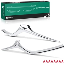 2 Pcs Front Driver & Passenger Chrome Plastic Grille Moldings Trim for 2018-2021 Mazda 6