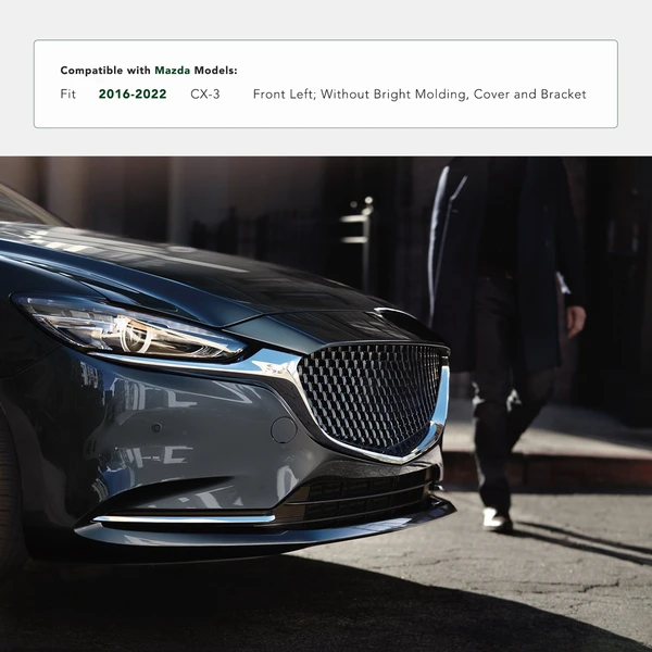 Front Driver Chrome Plastic Grille Molding Trim for 2016-2022 Mazda CX-3