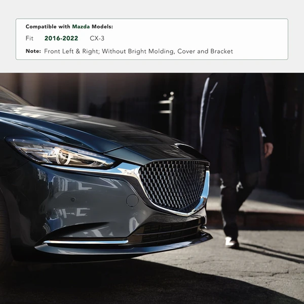 2 Pcs Front Chrome Plastic Grille Molding Trim for 2016-2022 Mazda CX-3