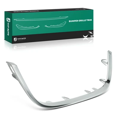 Front Chrome Plastic Bumper Cover Grille Molding Trim
