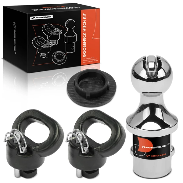 Gooseneck Trailer Hitch Ball & Safety Chain Kit for 2013-2024 Ram 3500