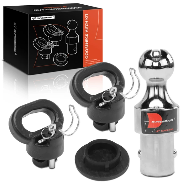 Gooseneck Trailer Hitch Ball & Safety Chain Kit for 2014-2024 Ram 2500