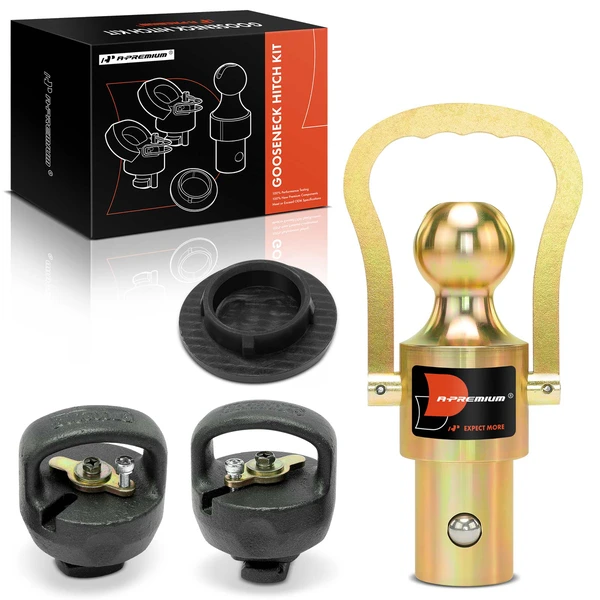 Gooseneck Trailer Hitch Ball & Safety Chain Kit for 2011-2023 Ford F-350 Super Duty