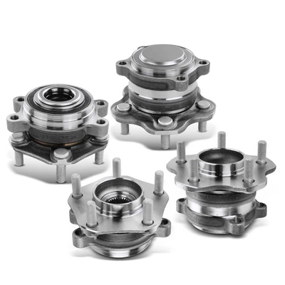 4 Pcs Front & Rear Wheel Bearing & Hub Assembly