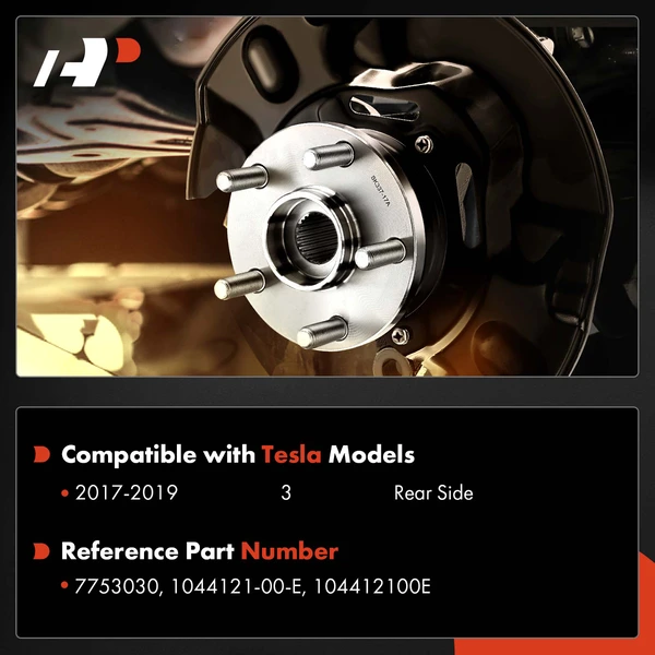 Rear Driver or Passenger Wheel Bearing and Hub Assembly for Tesla 3 2018-2022